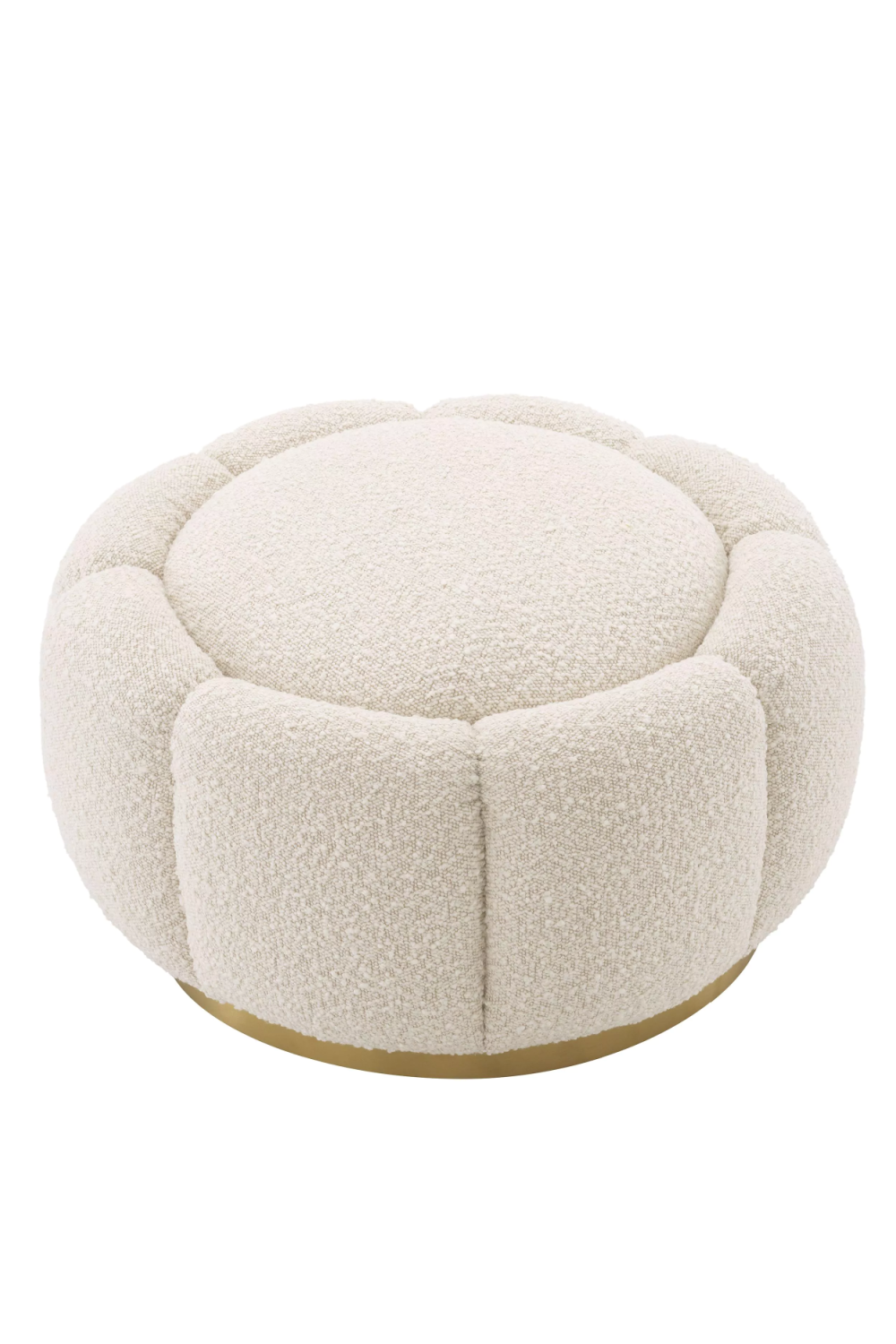 Cream Bouclé Modern Ottoman | Eichholtz Inger | OROA.com