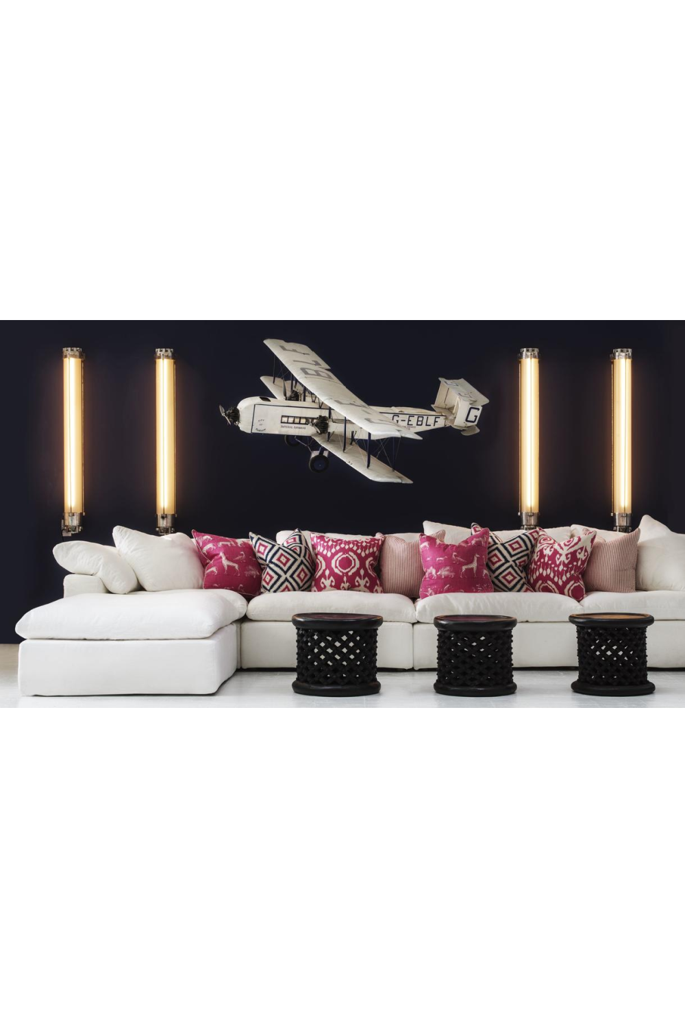 Black Wooden Lattice Stool | Andrew Martin Bamileke | OROA