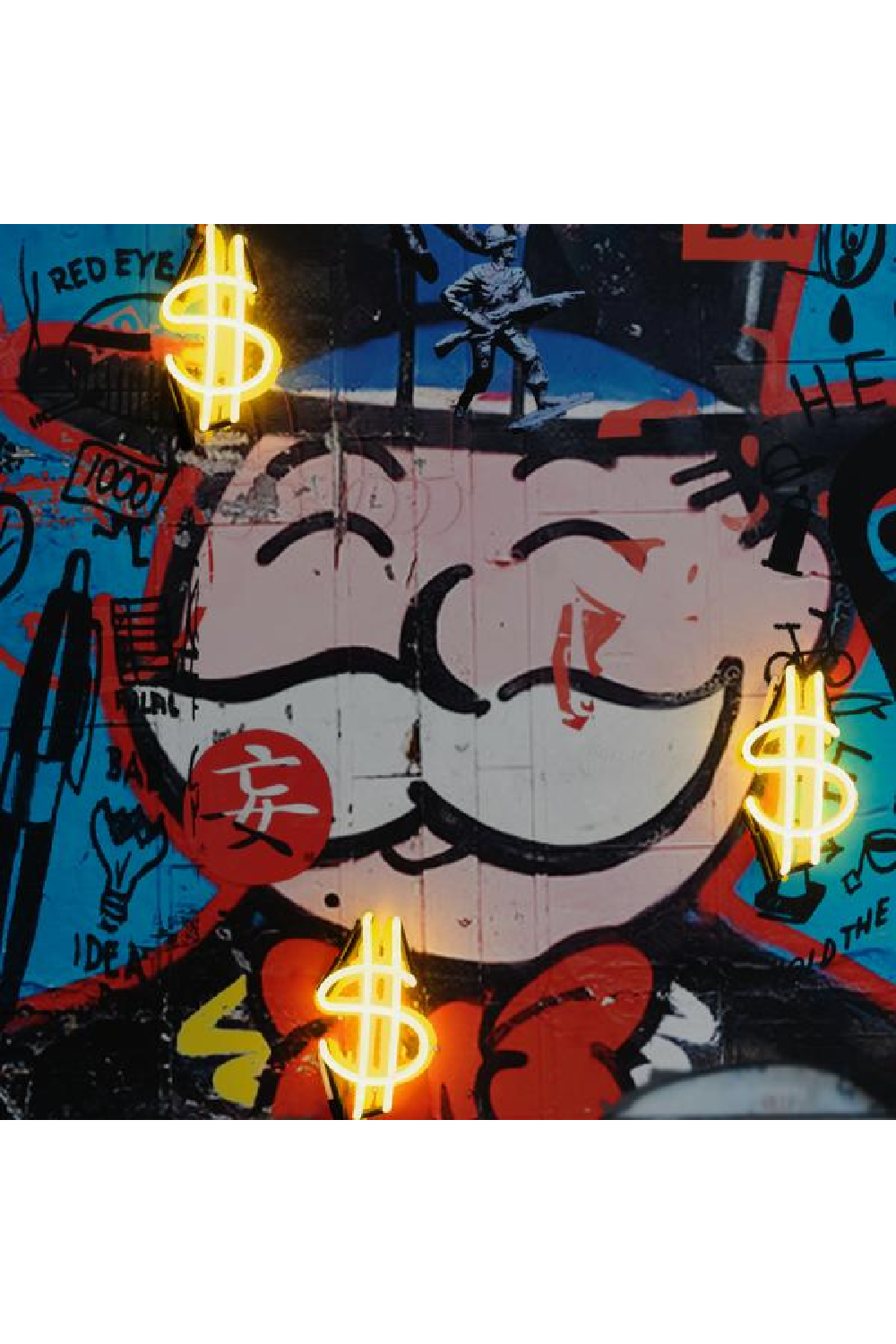 Neon Graffiti Art Print | Andrew Martin Monopoly Man | OROA