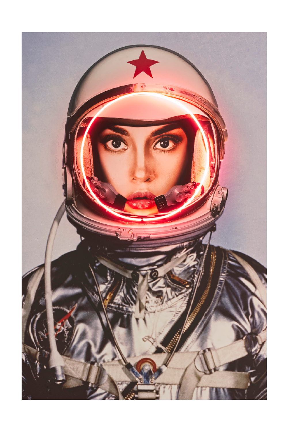 Silver NASA Space Neon Art Print | Andrew Martin Space Girl | OROA