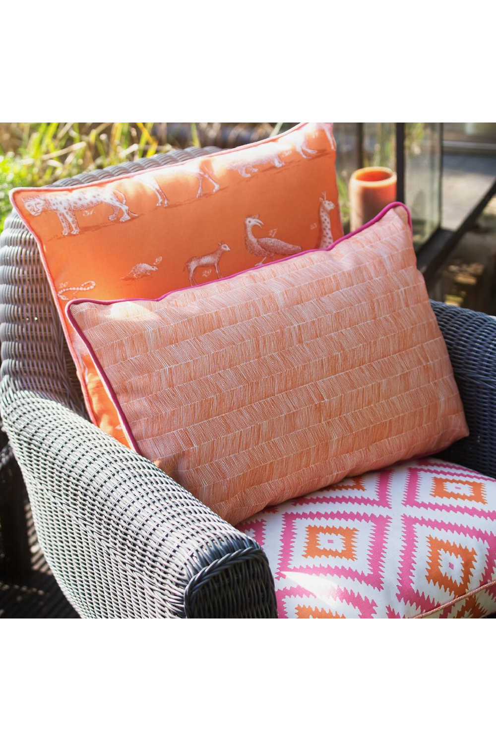 Herringbone Outdoor Cushion | Andrew Martin Delta | OROA