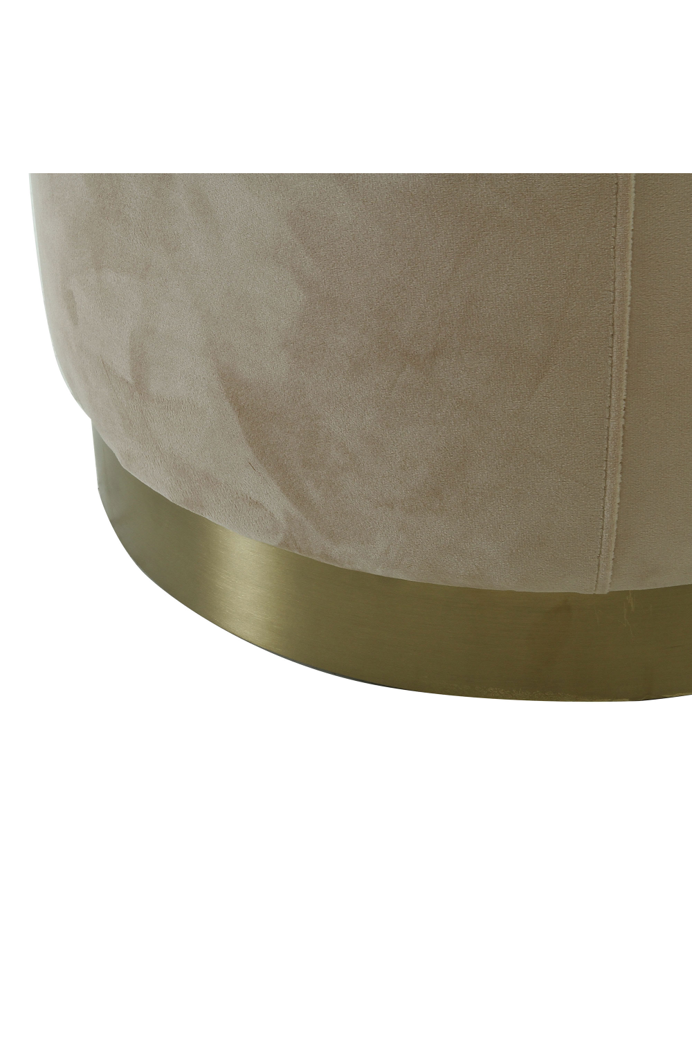 Round Taupe Velvet Upholstered Stool | Andrew Martin Otis | OROA