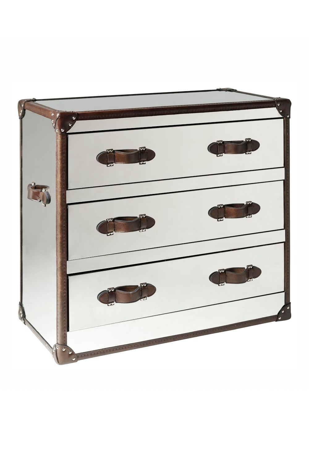 White Mirrored Steel Chest of Drawers | Andrew Martin Howard | OROA