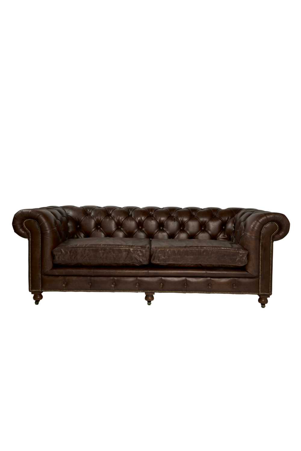 Dark Brown Leather Chesterfield Sofa | Andrew Martin Rebel | OROA