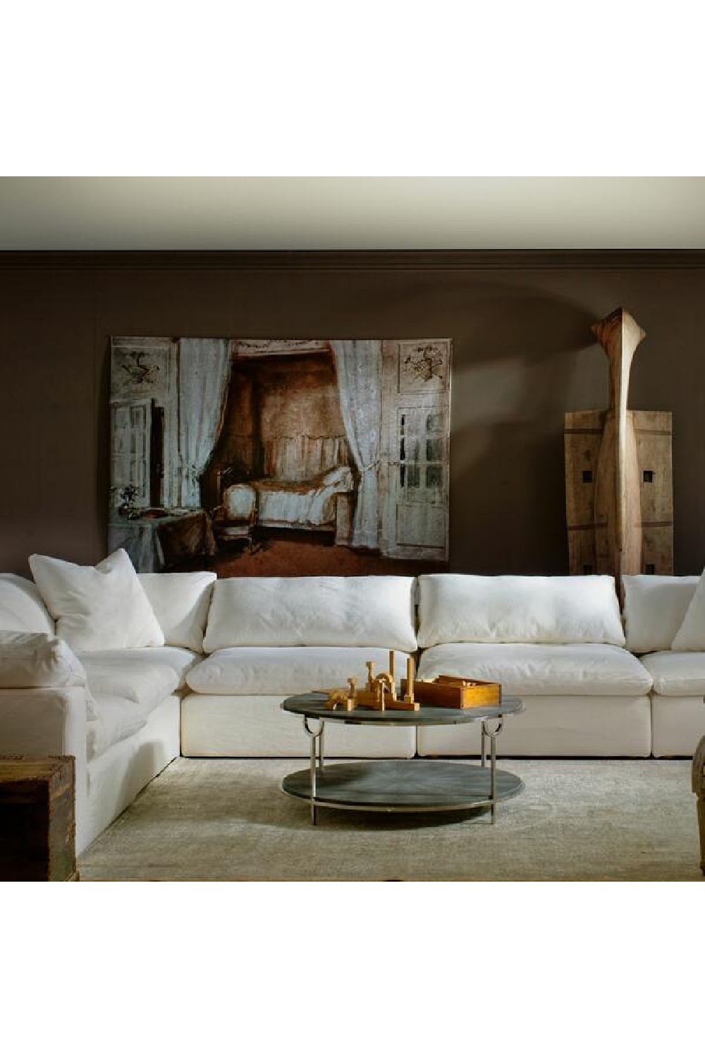 Chalk White Linen Sectional Sofa Jnr | Andrew Martin Truman | OROA