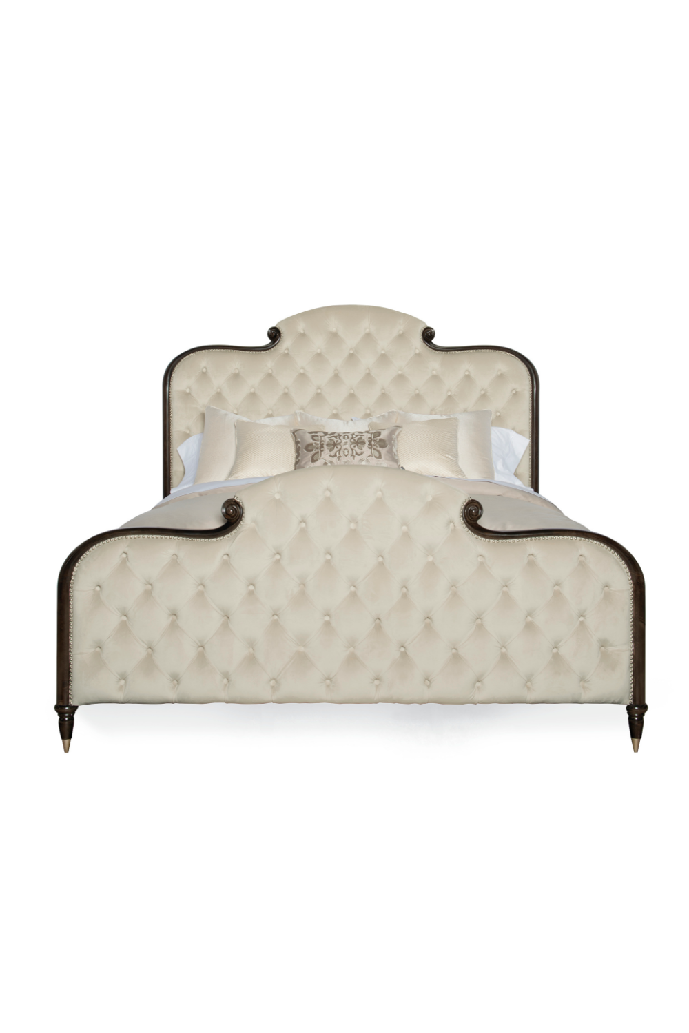Cream Tufted Silk California King Bed | Caracole Everly | Oroa.com