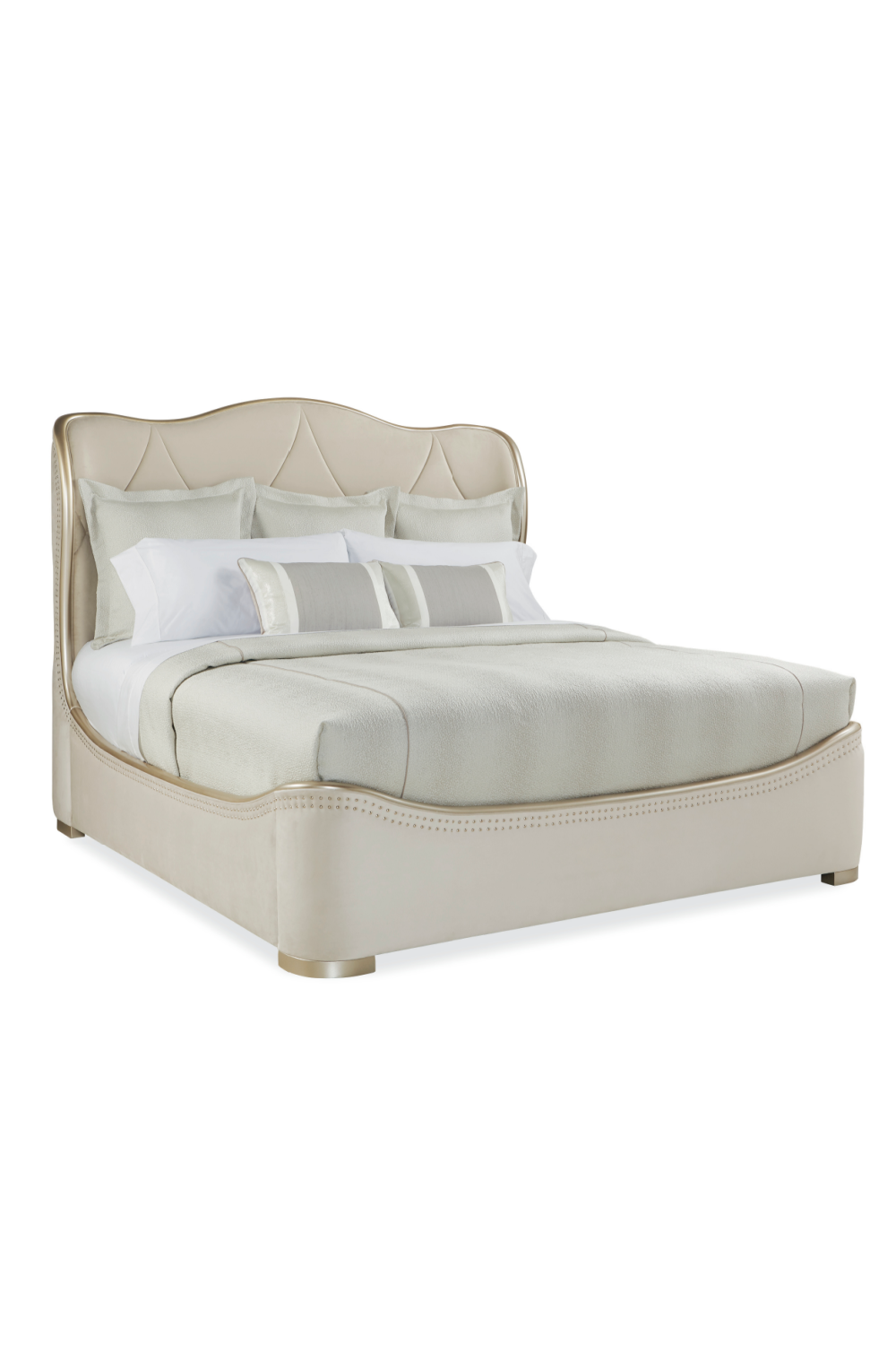 Cream Velvet Tufted Bed | Caracole Adela | Oroa.com