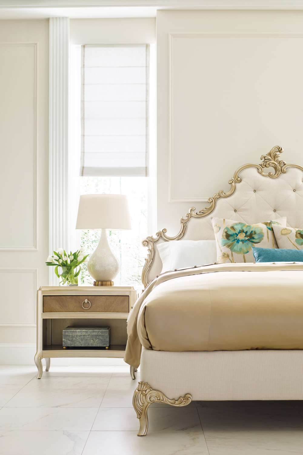 Mid-Century Modern Hardwood Nightstand | Caracole Fontainebleau | Oroa.com