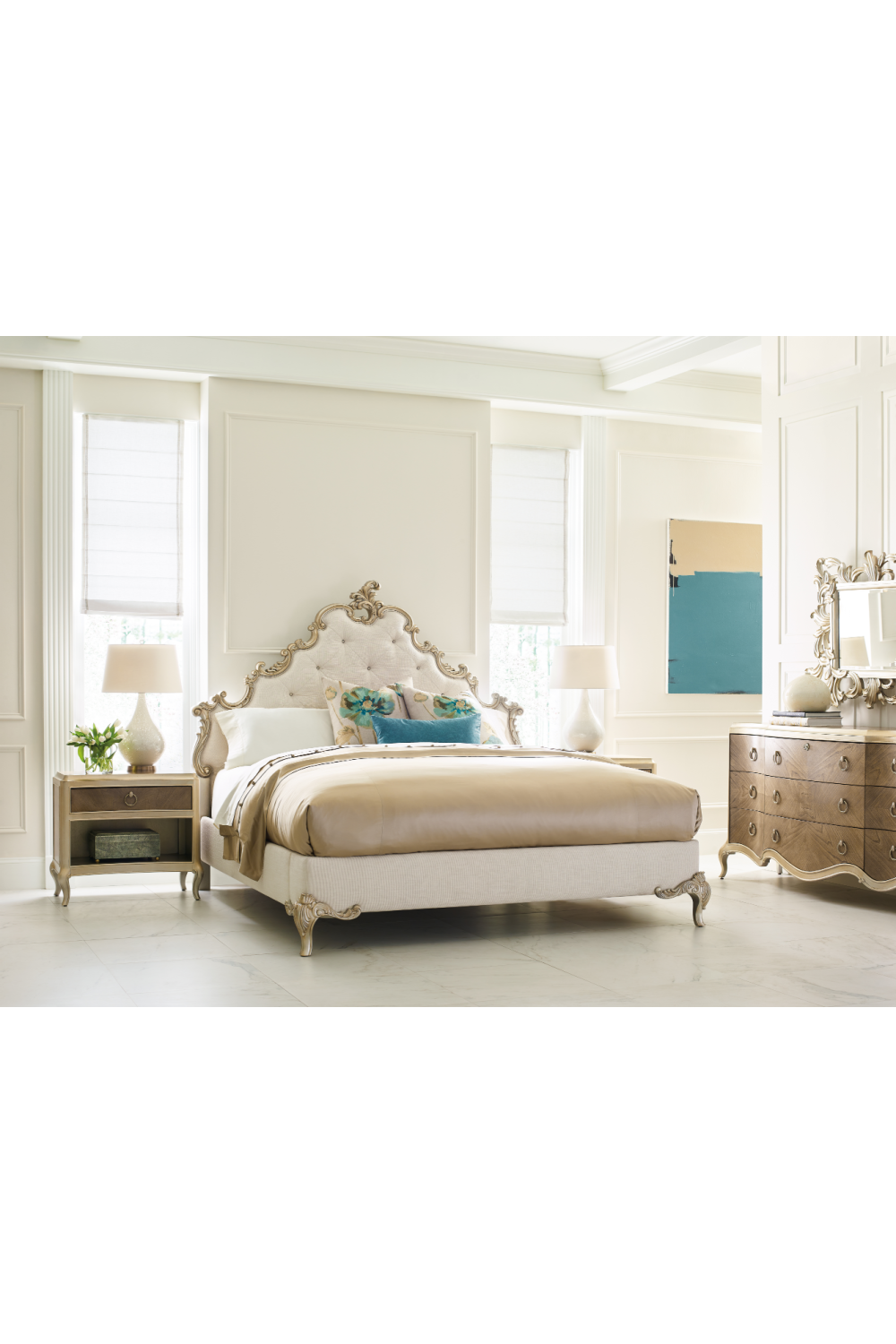 Mid-Century Modern Hardwood Nightstand | Caracole Fontainebleau | Oroa.com