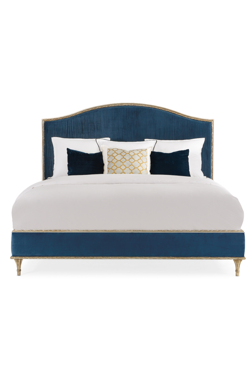 Blue Modern Platform Bed | Caracole Fontainebleau | Oroa.com
