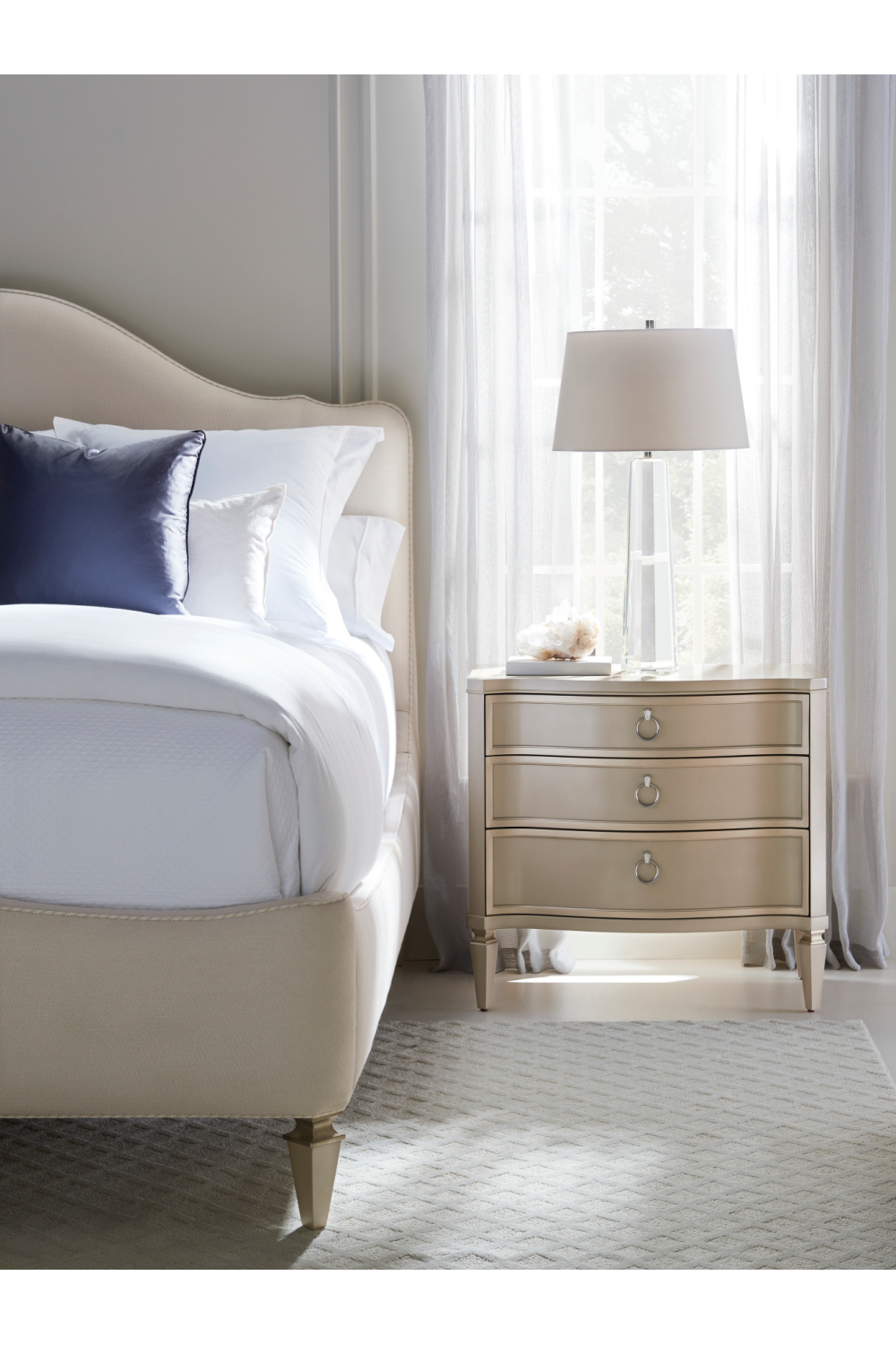 Beige Modern Classic Nightstand | Oroa.com
