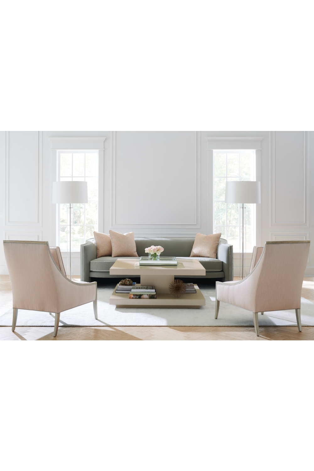 Beige Geometrical Coffee Table | Caracole Cool And Classic | Oroa.com