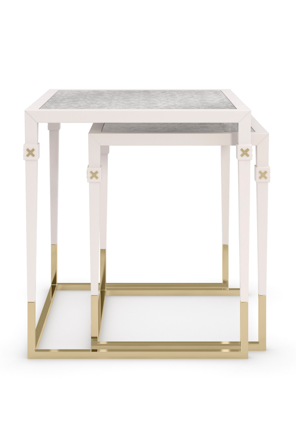 Pearl White Nesting Side Tables (2) | Oroa.com