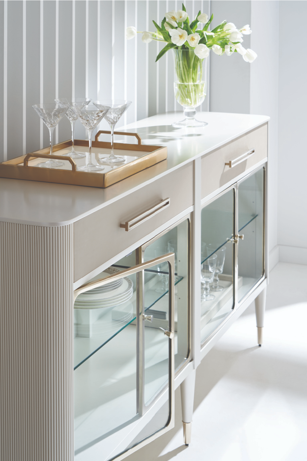 Glass Door Modern Sideboard | Caracole Love Interest | Oroa.com