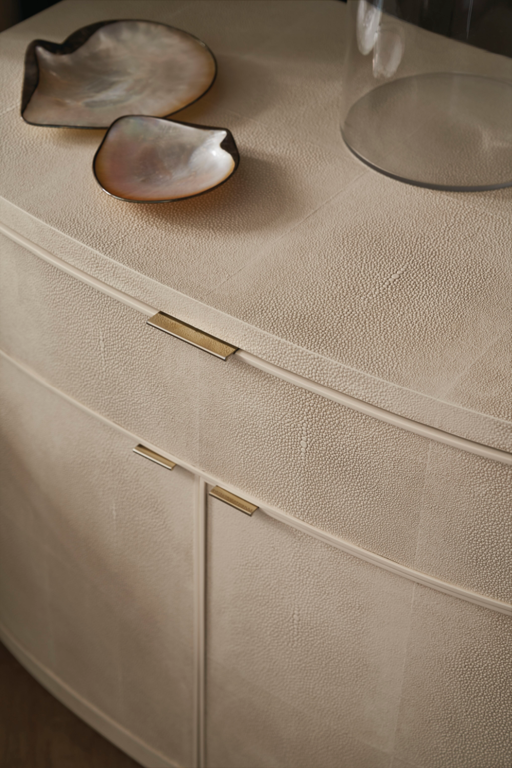 Cream Shagreen Nightstand | Caracole Simply Perfect | Oroa.com