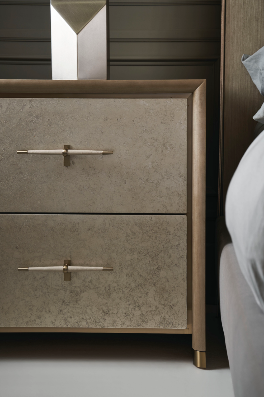 Beige 2-Drawer Nightstand | Caracole Hang Up | Oroa.com