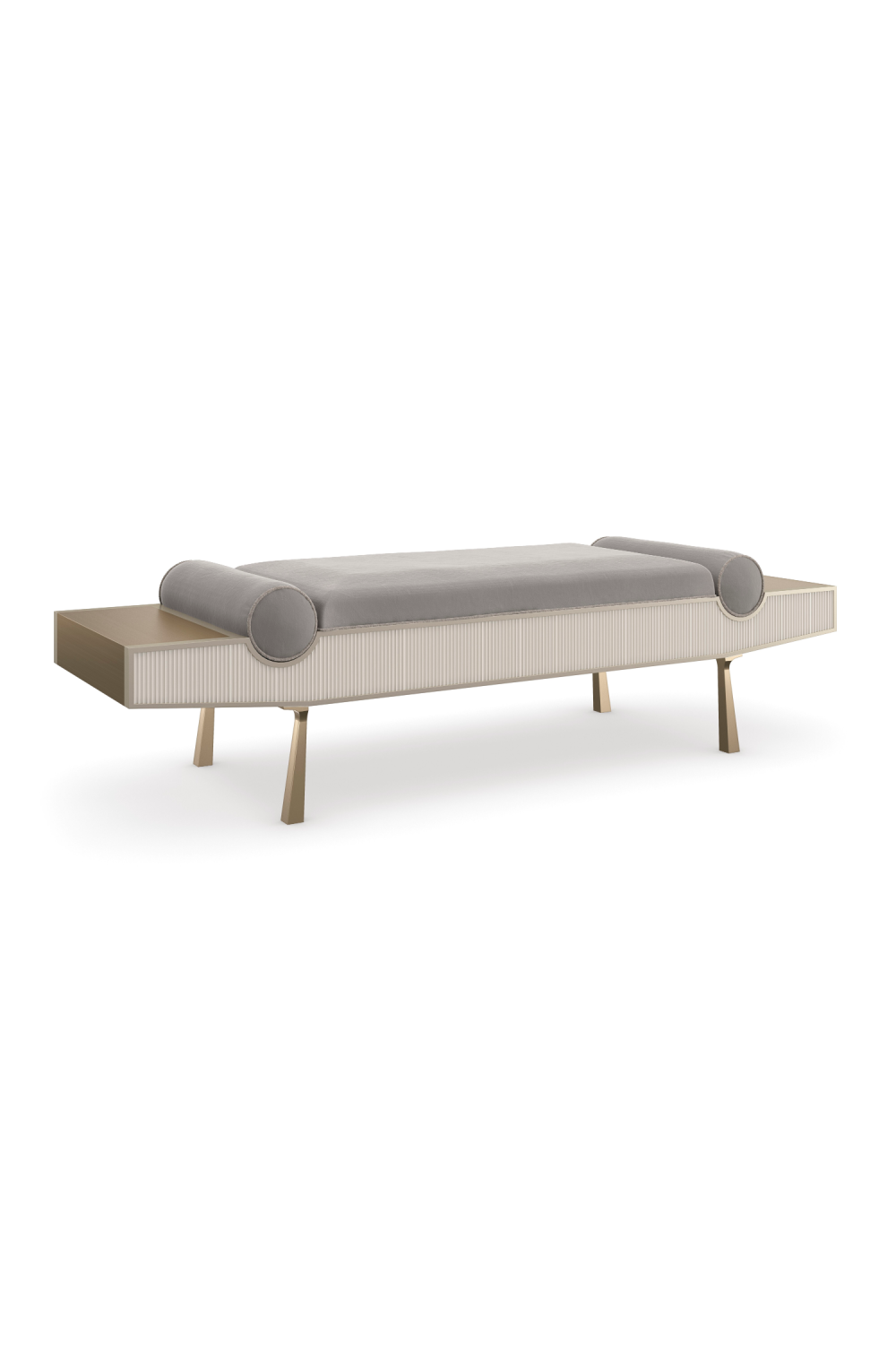 Gray Mohair Modern Bench | Caracole Roll Play | Oroa.com