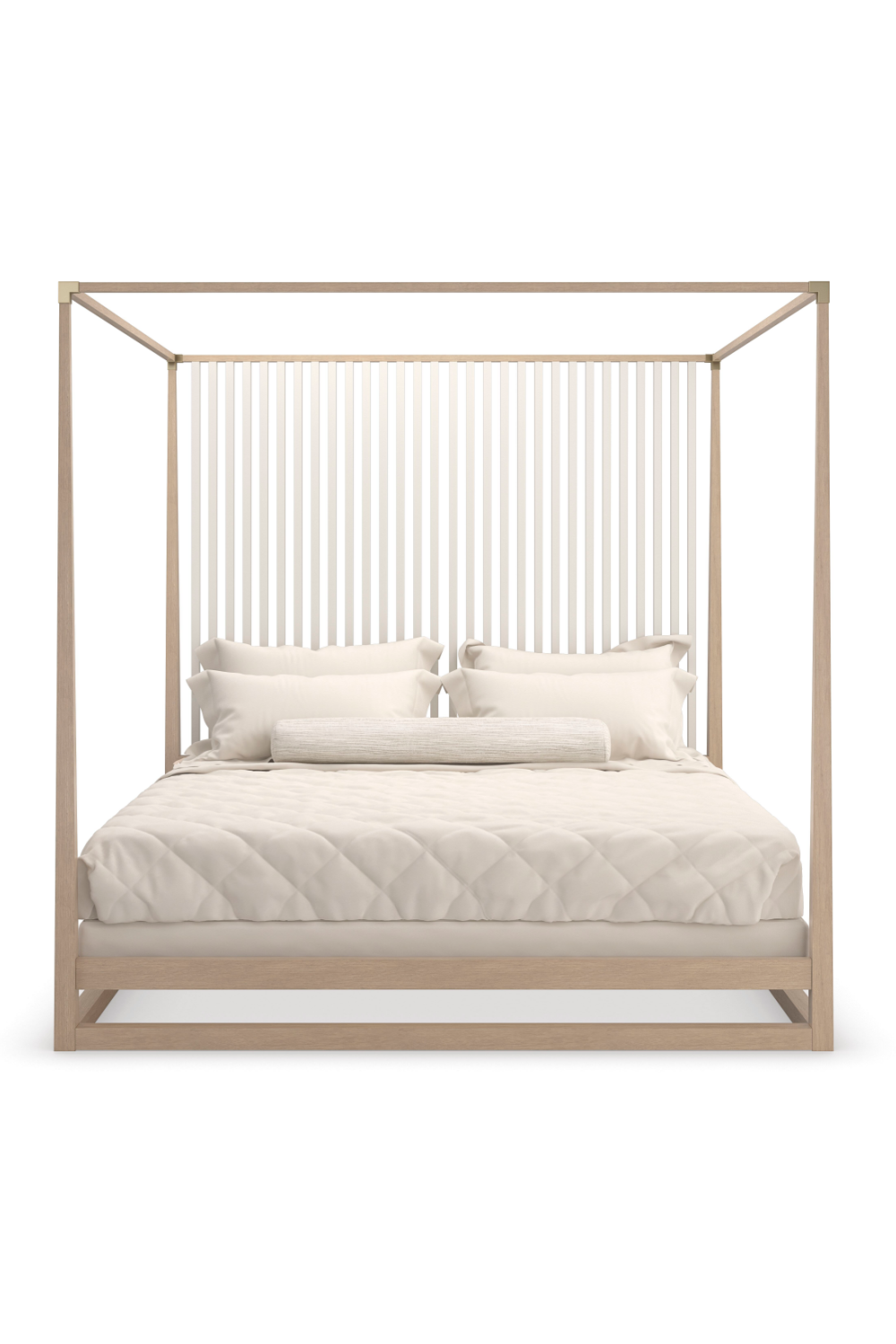Light Oak Canopy Bed | Caracole Pinstripe | Oroa.com