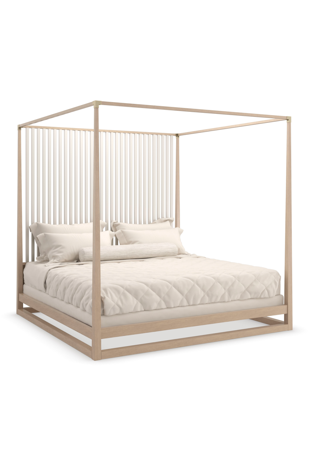 Light Oak Canopy Bed | Caracole Pinstripe | Oroa.com