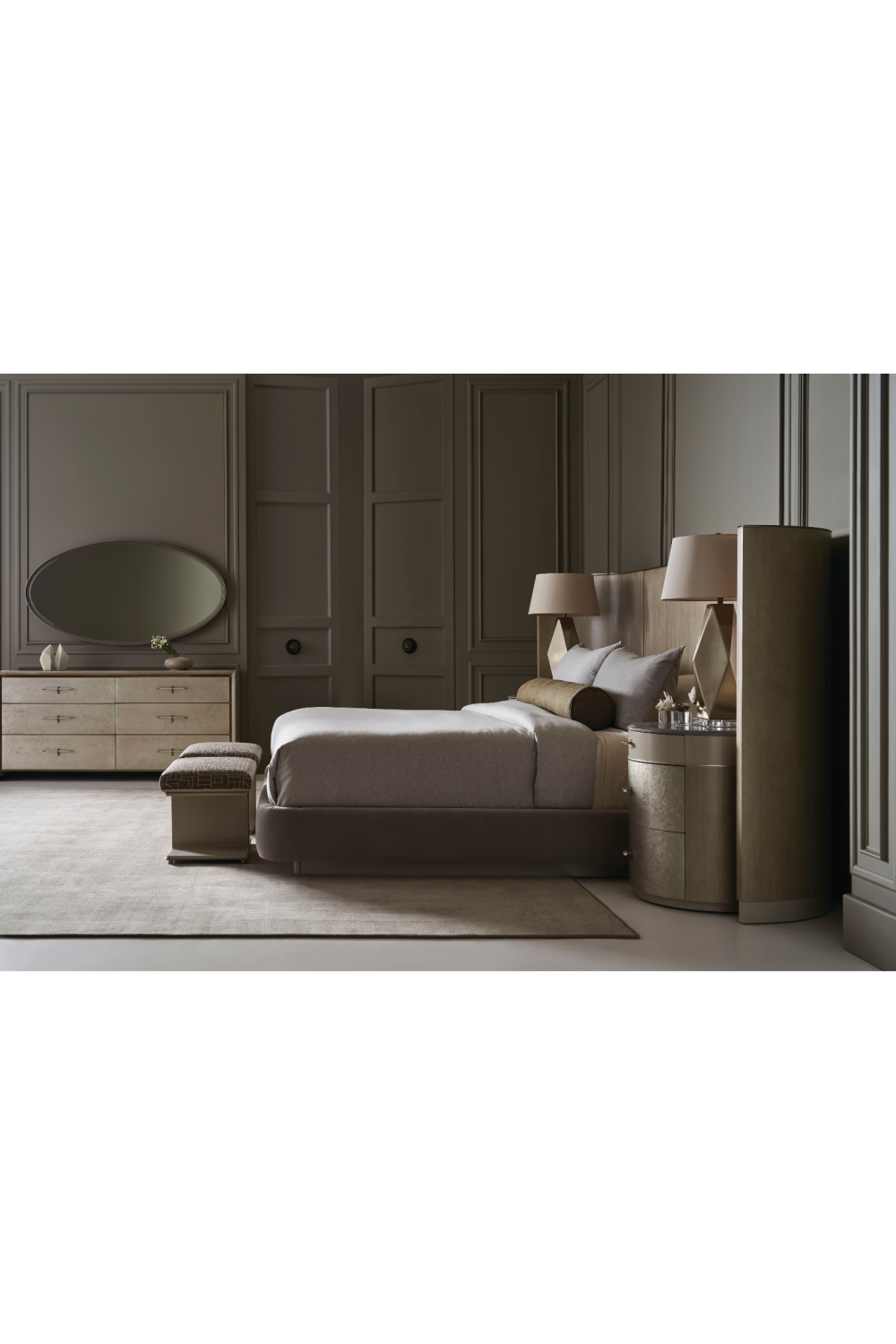 Gray Minimalist Winged Bed | Oroa.com