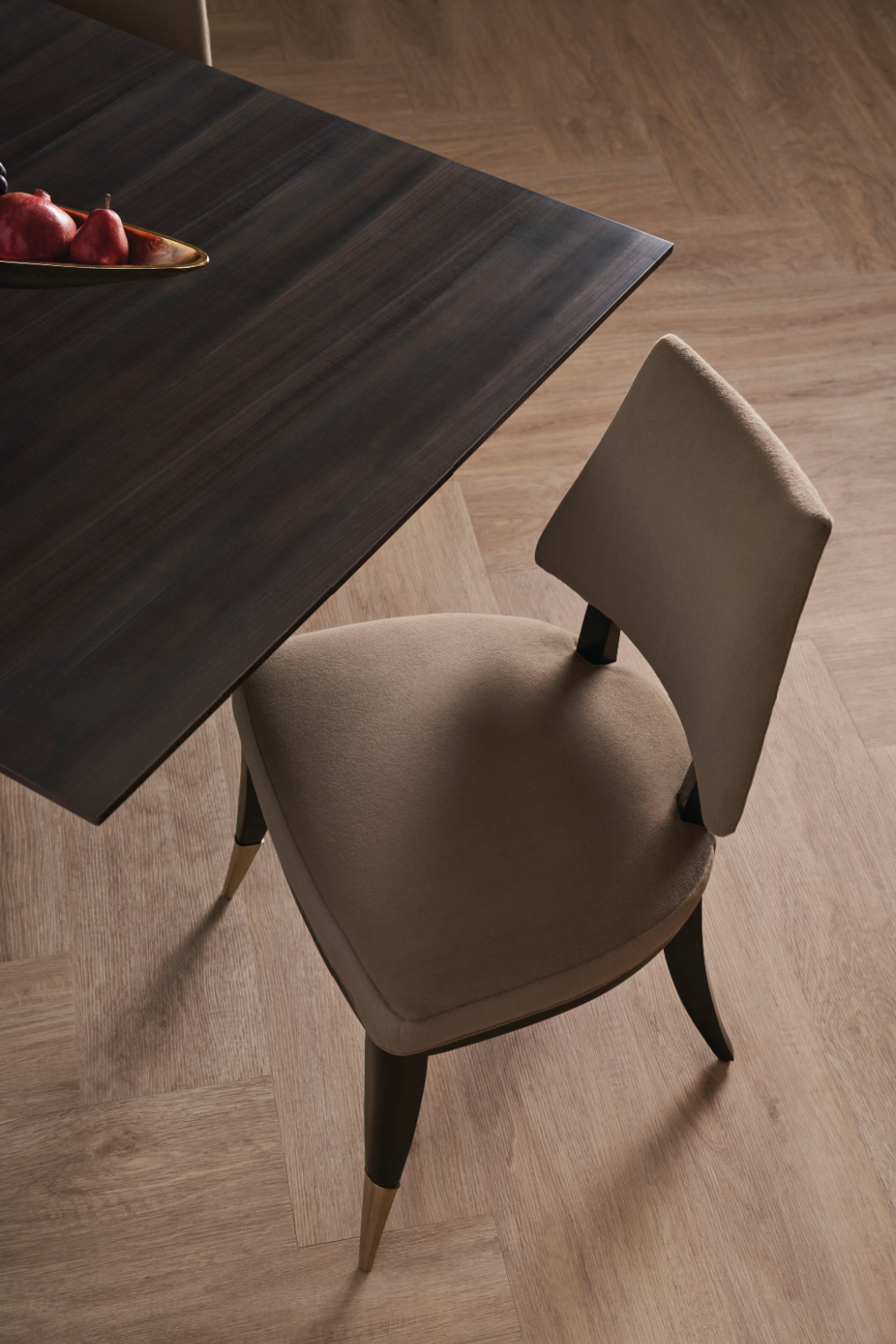 Taupe Velvet Dining Chair | Caracole Caress | Oroa.com
