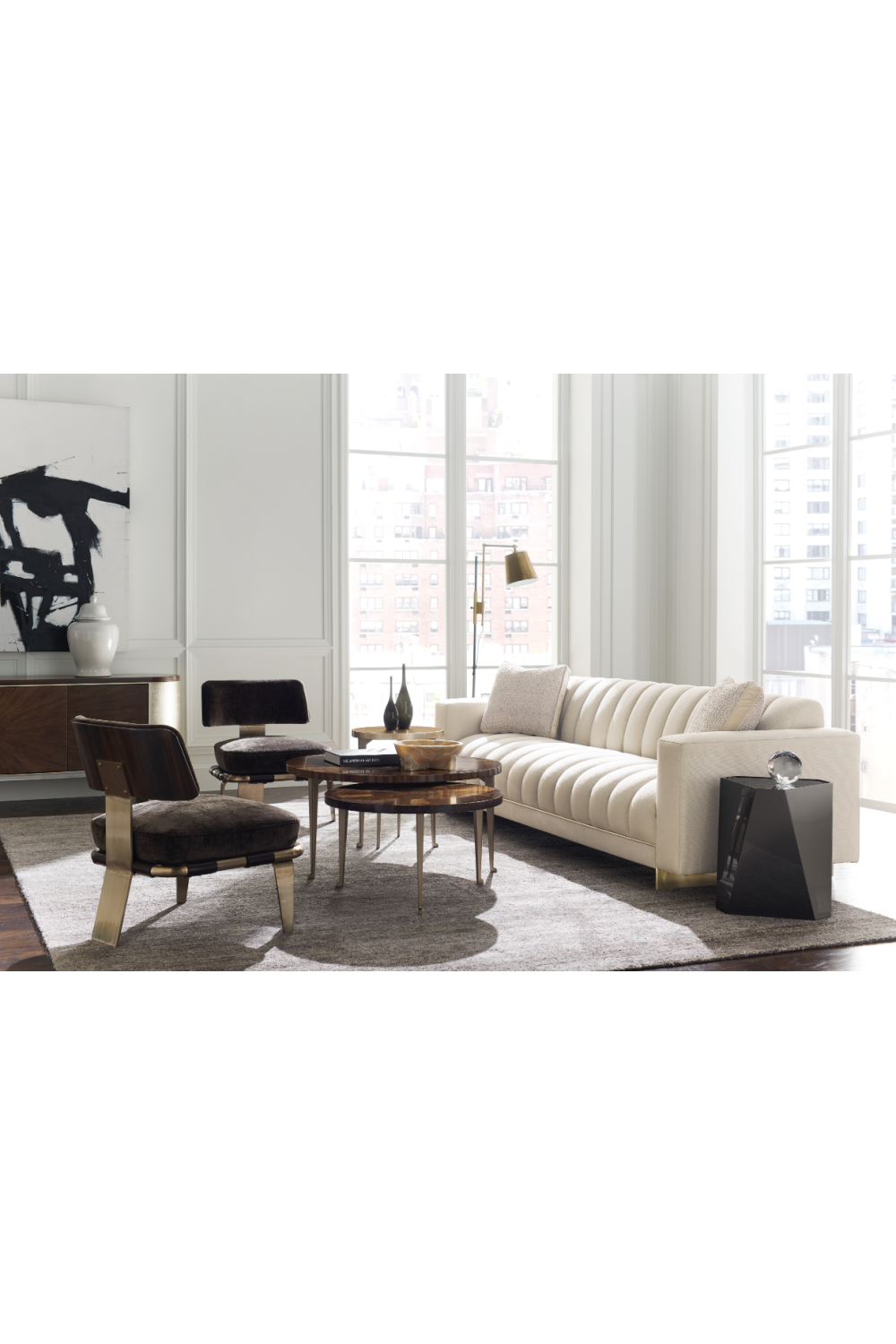 Gold Leaf Round Side Table | Oroa.com