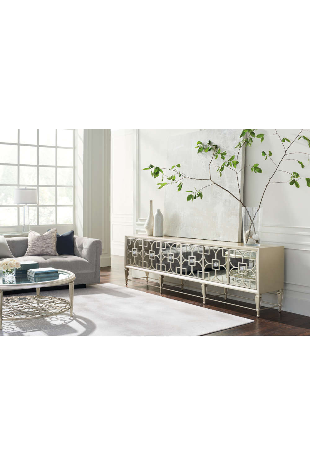 Bevelled Glass Coffee Table | Caracole Social Gathering | Oroa.com