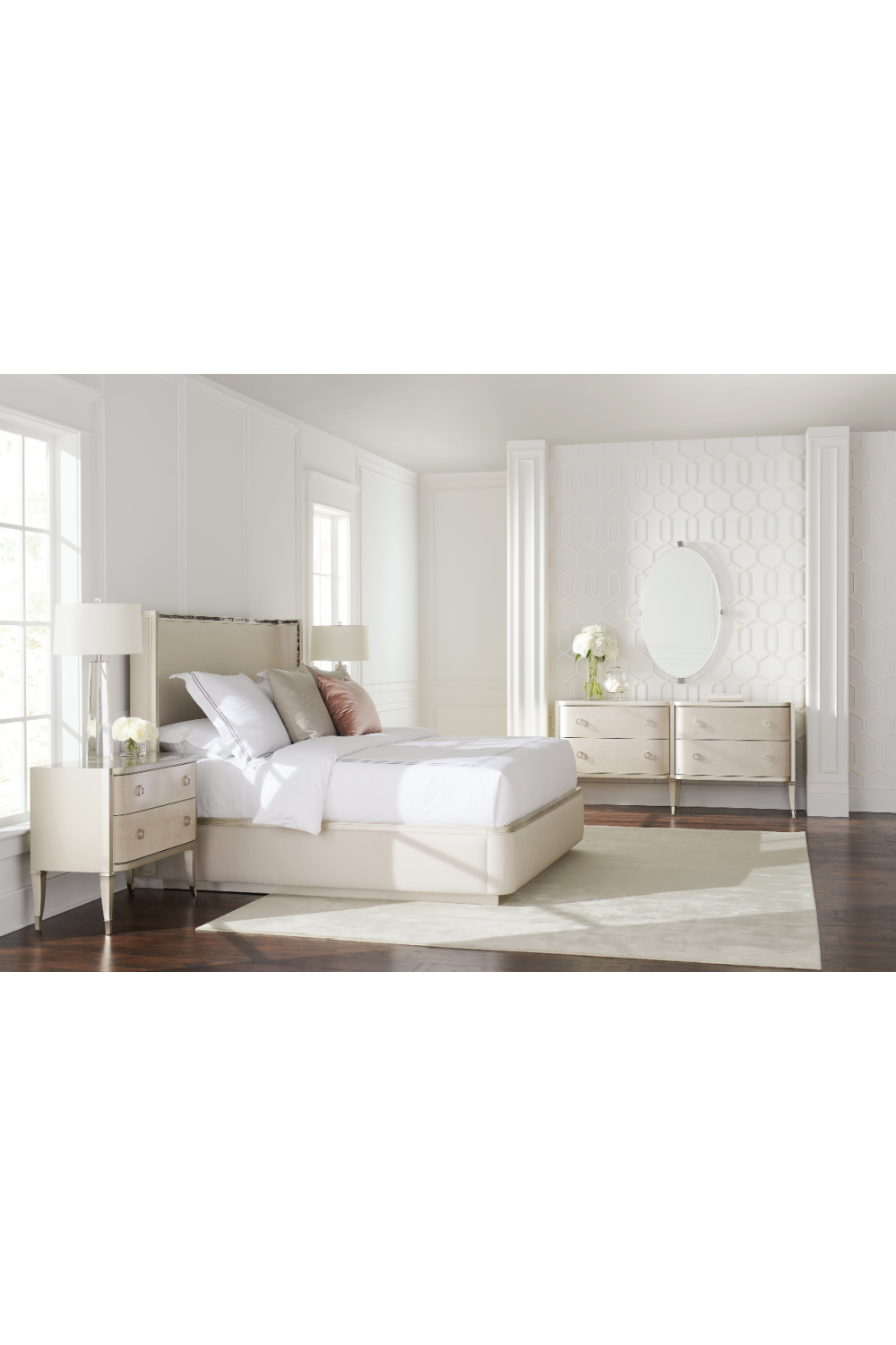 Modern Minimalist Cream Bed | Caracole Dream Big | Oroa.com