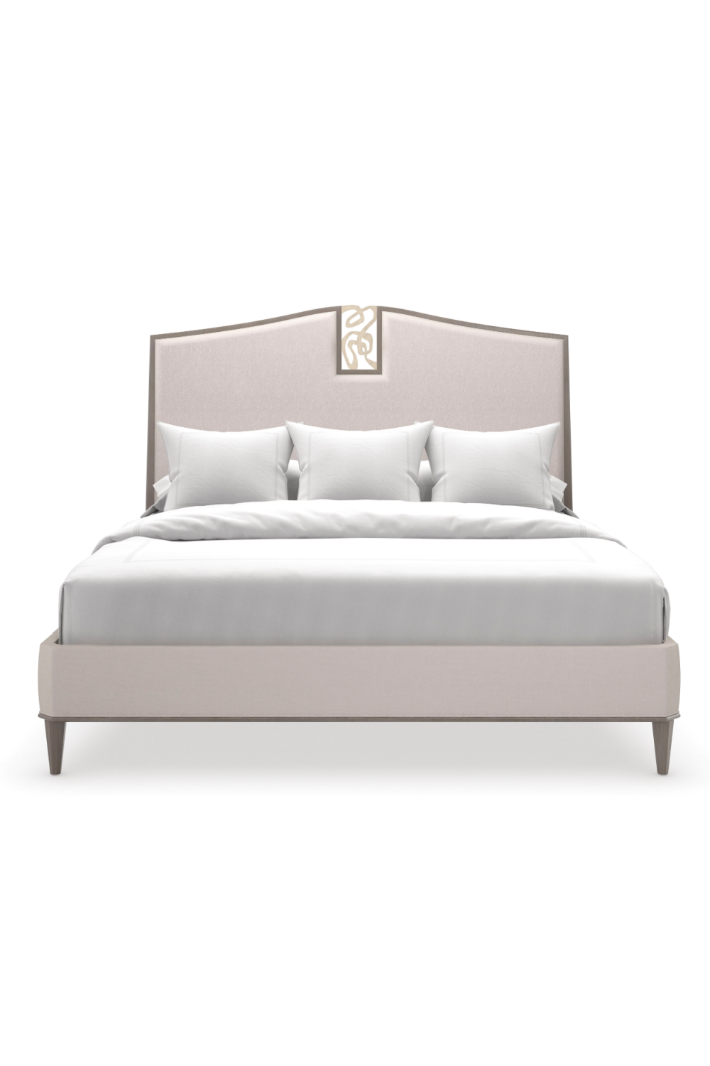 Cream Chenille Modern Bed | Caracole Crescendo | Oroa.com