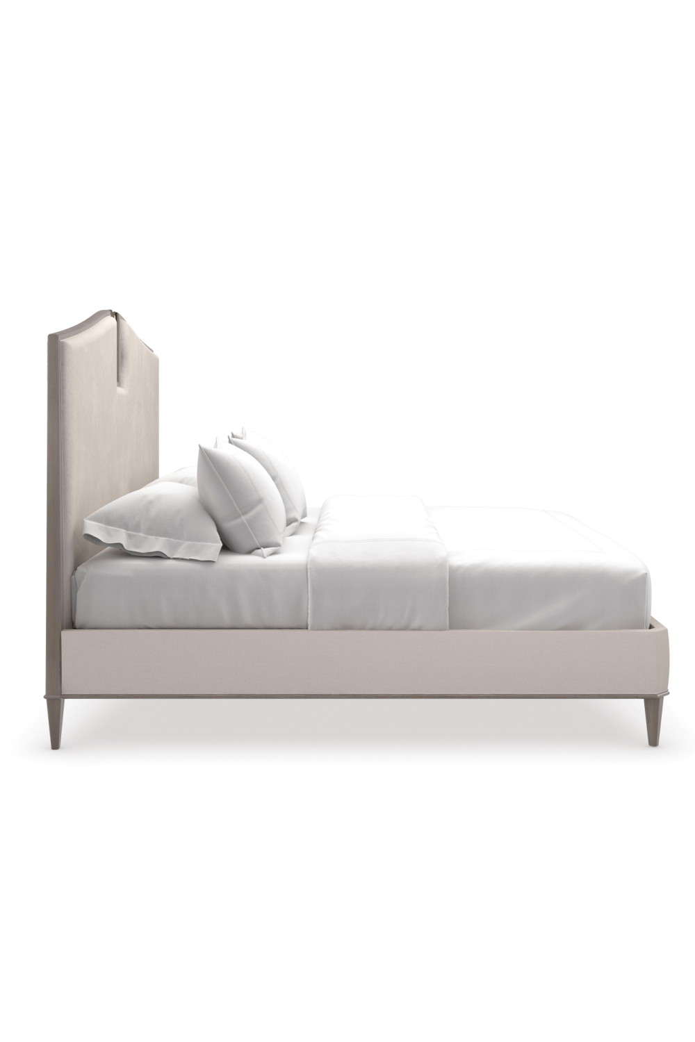 Cream Chenille Modern Bed | Oroa.com