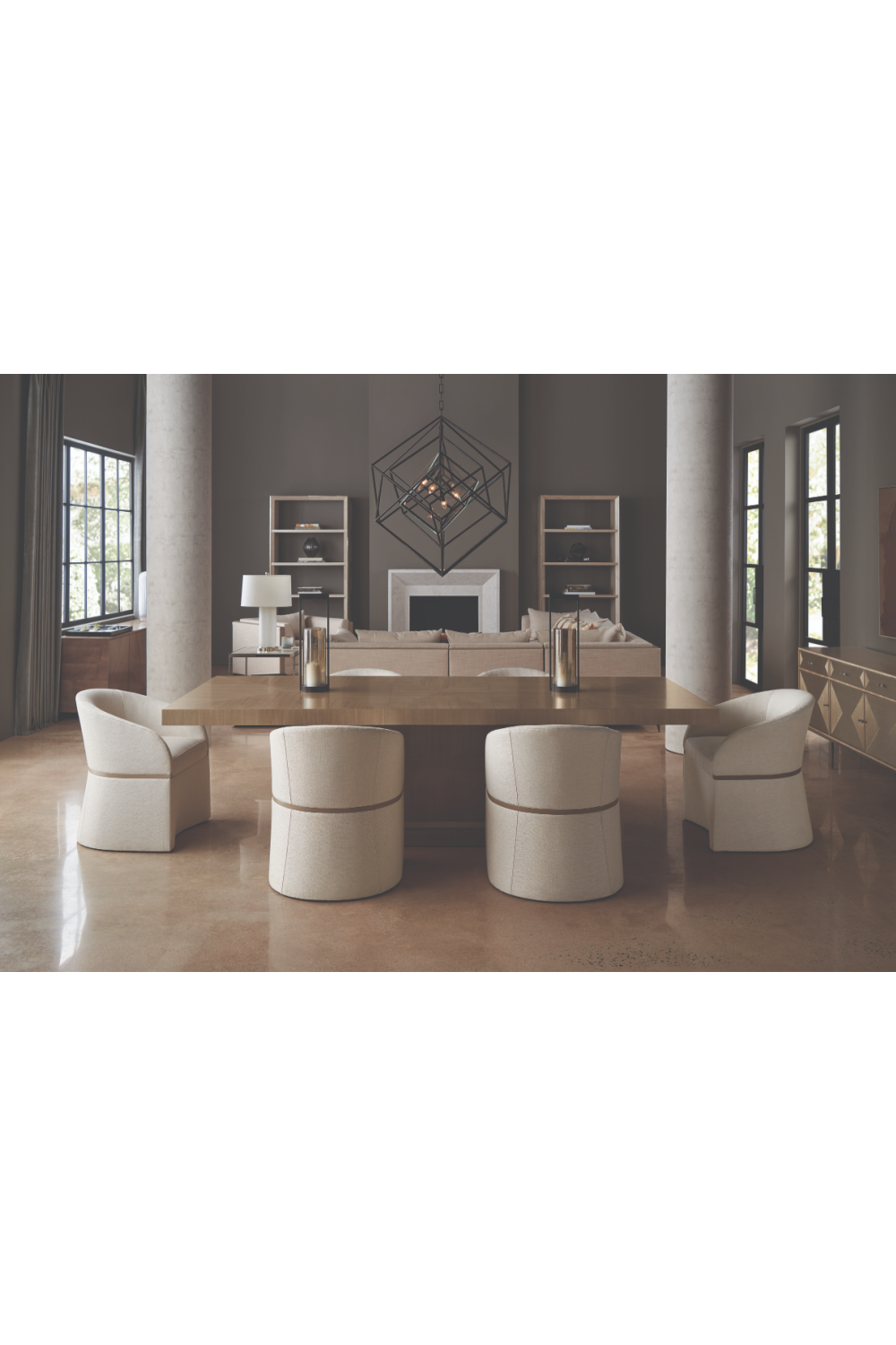 Geometrical Patterned Wooden Sideboard | Oroa.com