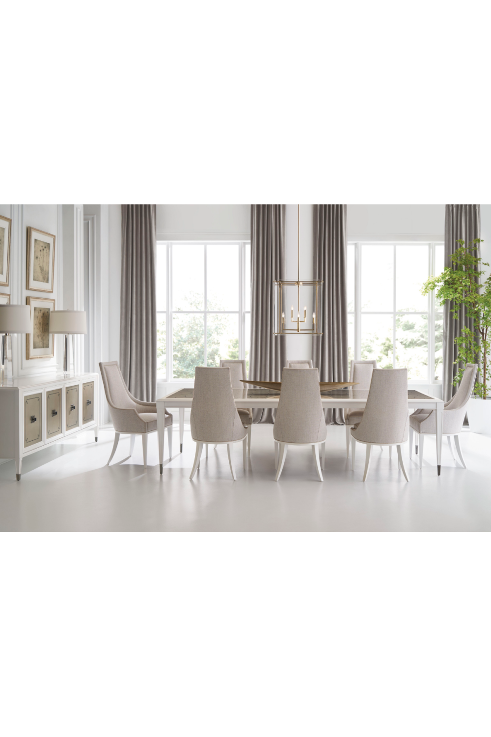 Tapered Back Beige Dining Chair | Oroa.com