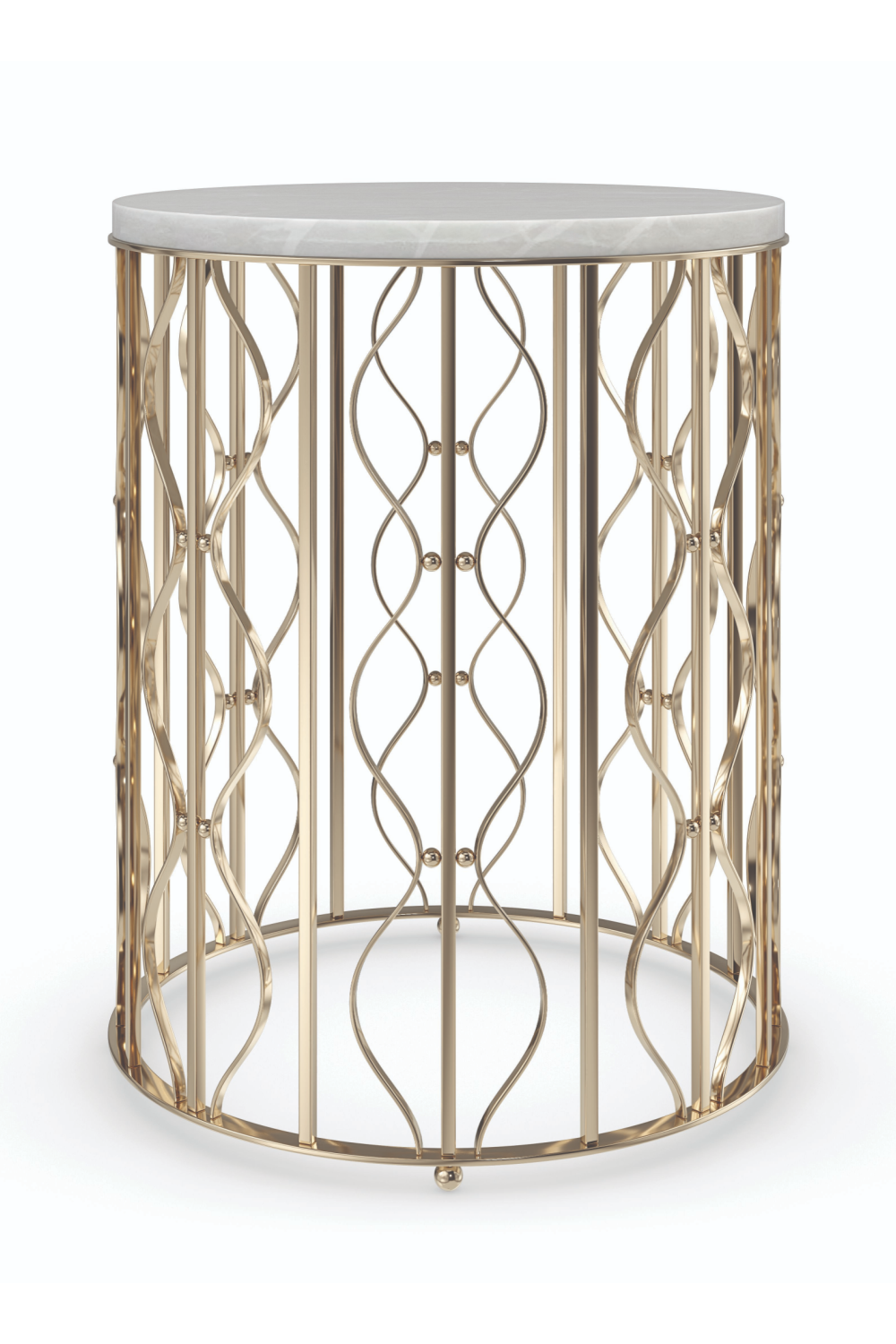 White Marble Side Table | Caracole Style Spotter | Oroa.com