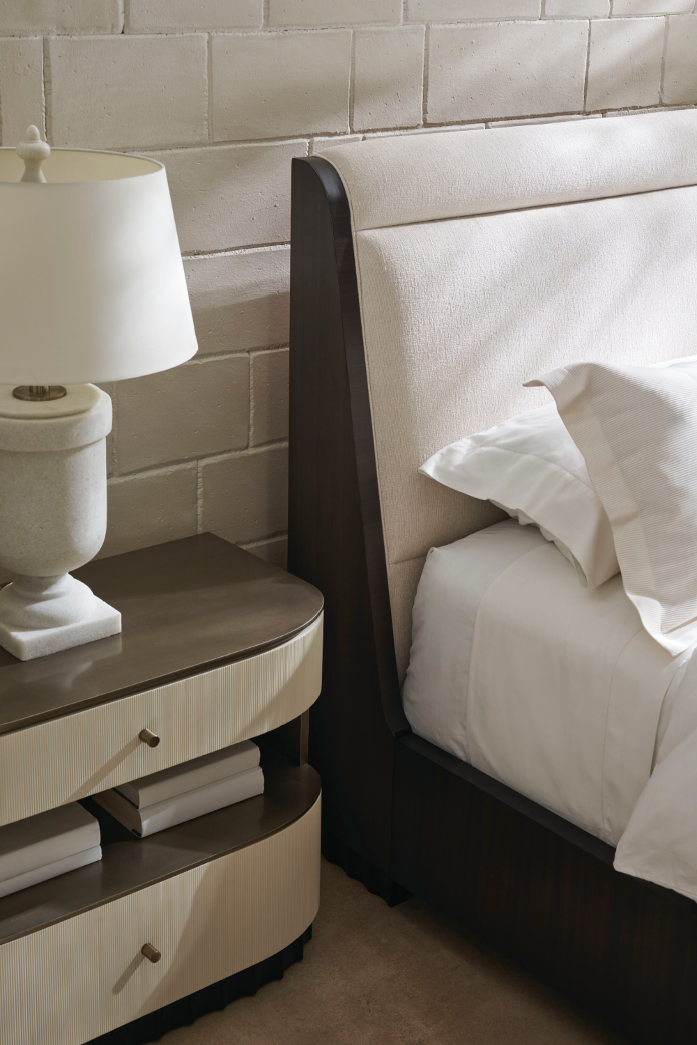 Cream Fluted Nightstand | Oroa.com