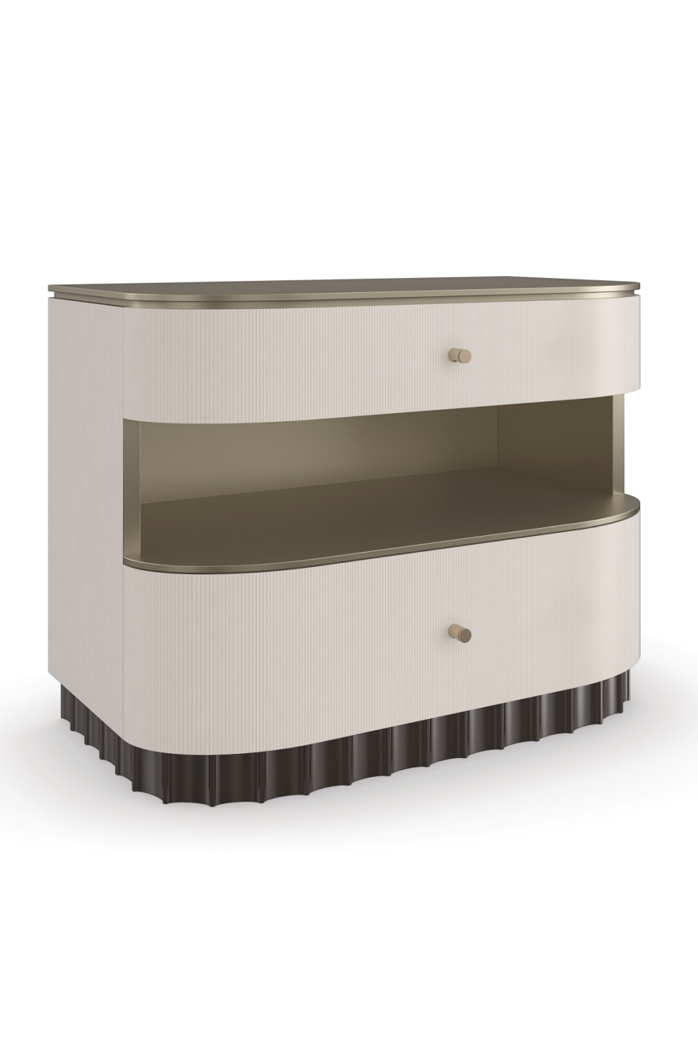 Cream Fluted Nightstand | Oroa.com