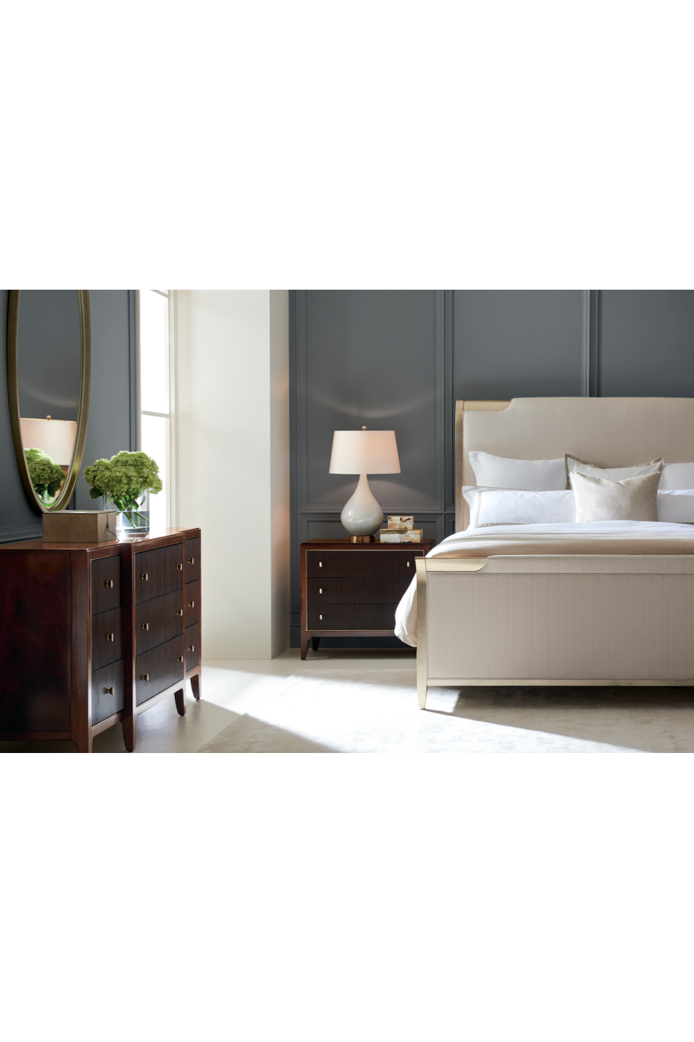 Off White Weave King Bed | Oroa.com