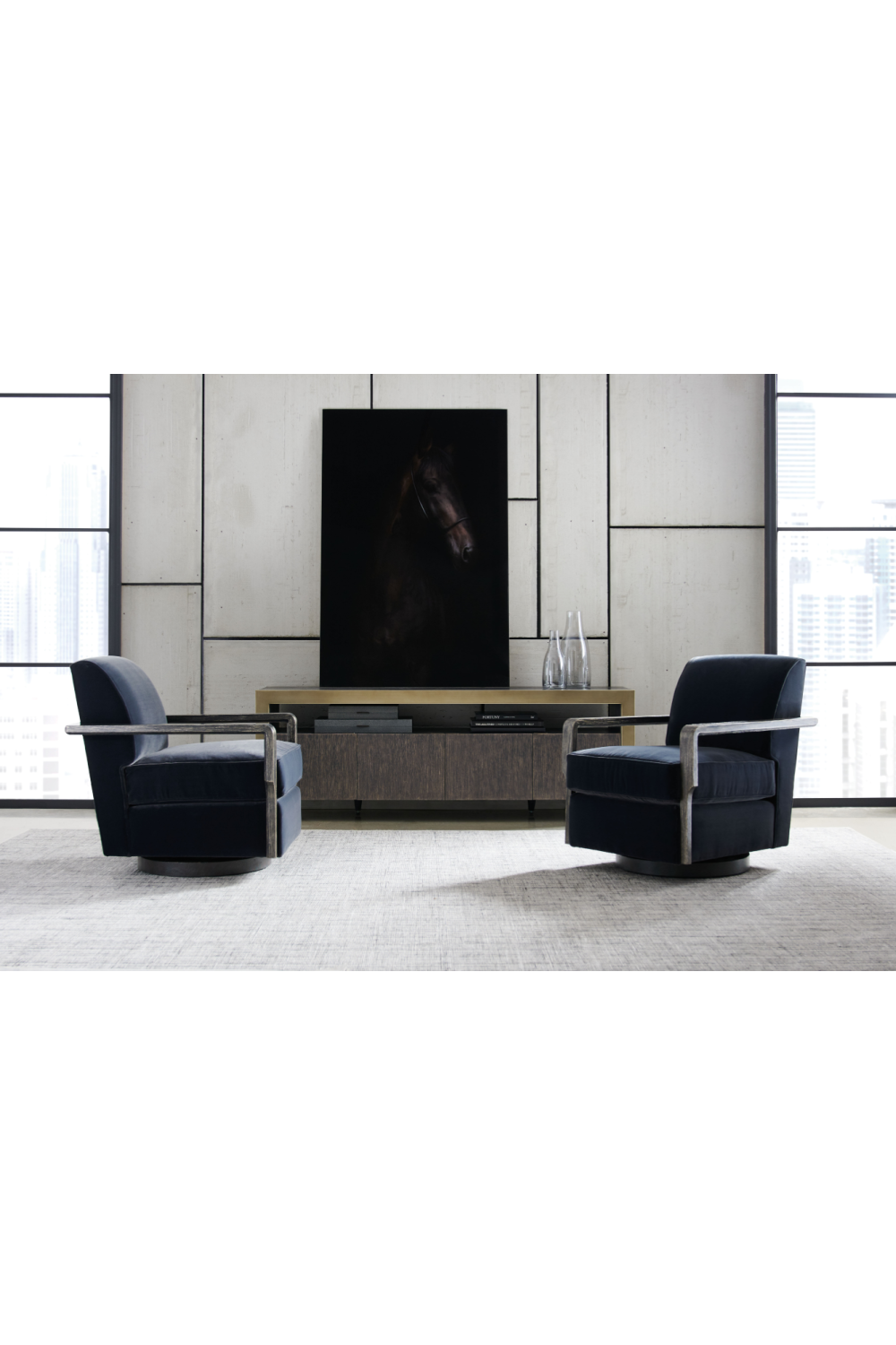 Black Art Deco Swivel Chair | Oroa.com