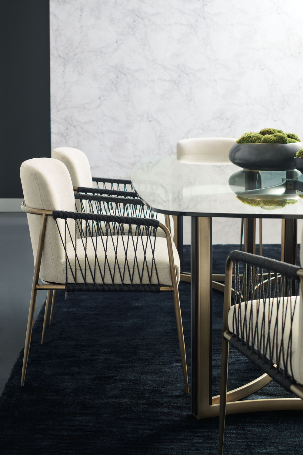 Black Cord Detail Dining Armchair | Caracole Remix | Oroa.com