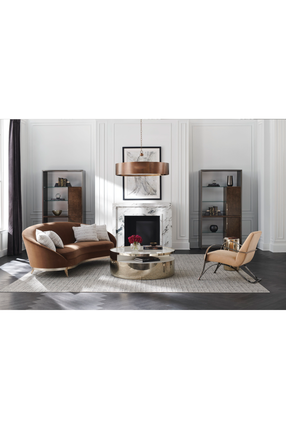 Gold Rotatable Coffee Table | Caracole Turn Style | Oroa.com