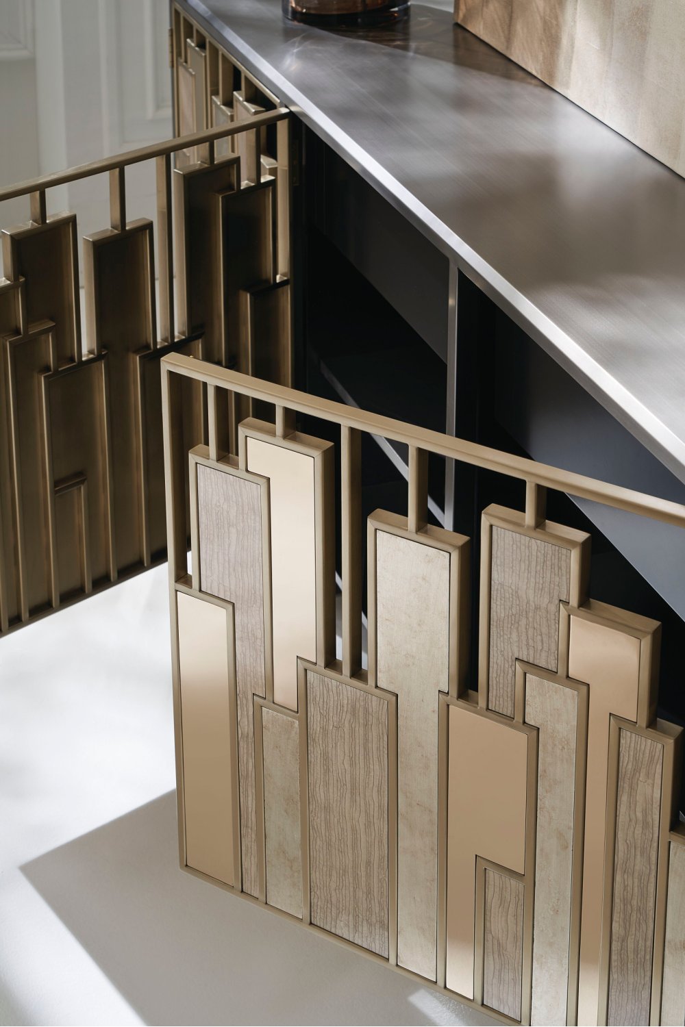 Geometric Patterned Media Cabinet | Caracole Midtown | Oroa.com