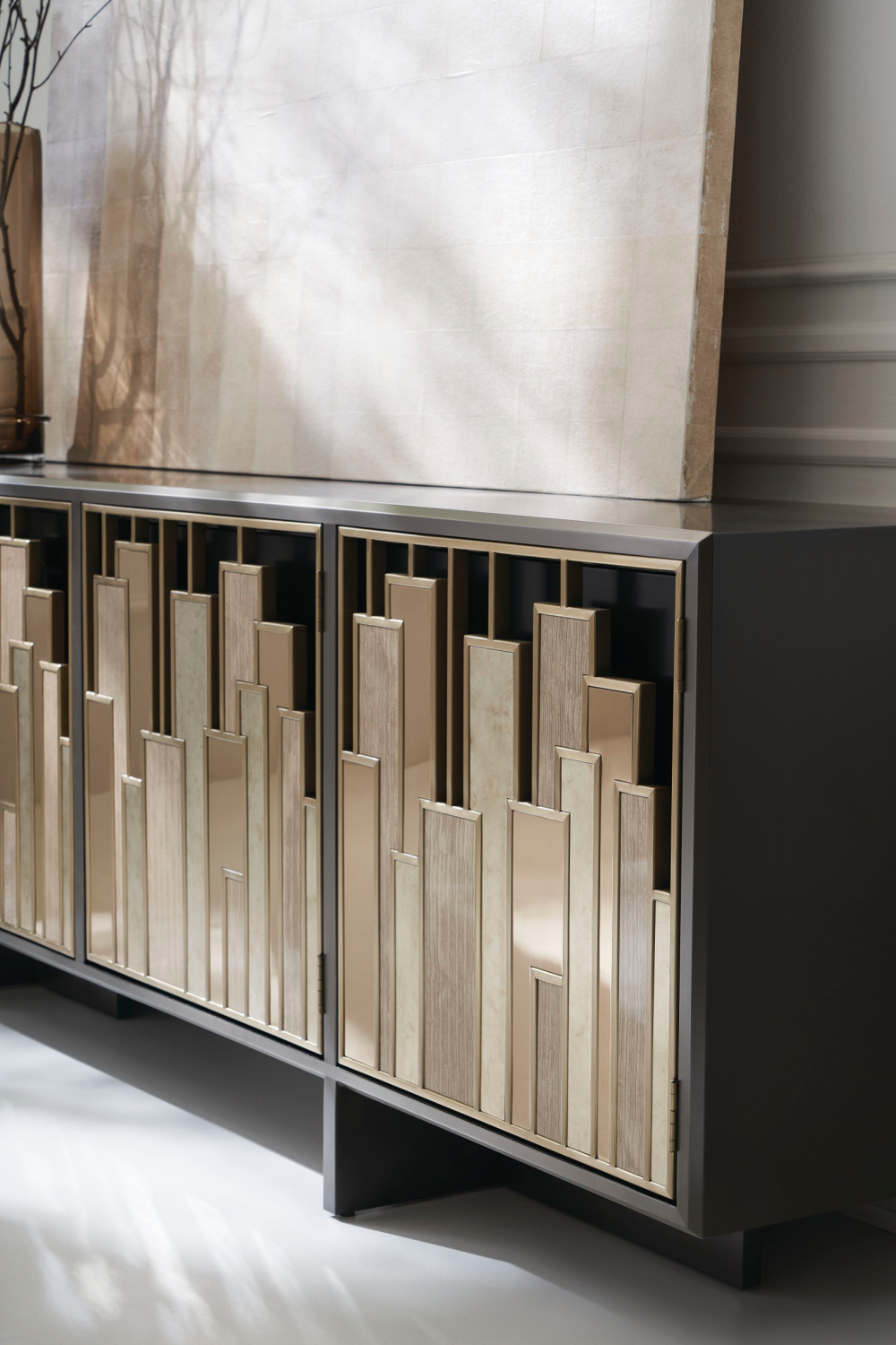 Geometric Patterned Media Cabinet | Caracole Midtown | Oroa.com