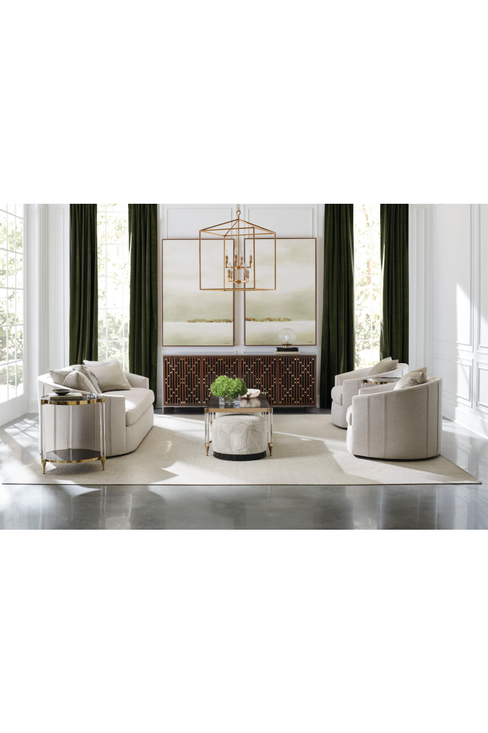 Gray Rounded Swivel Chair | Caracole You Complete Me | Oroa.com