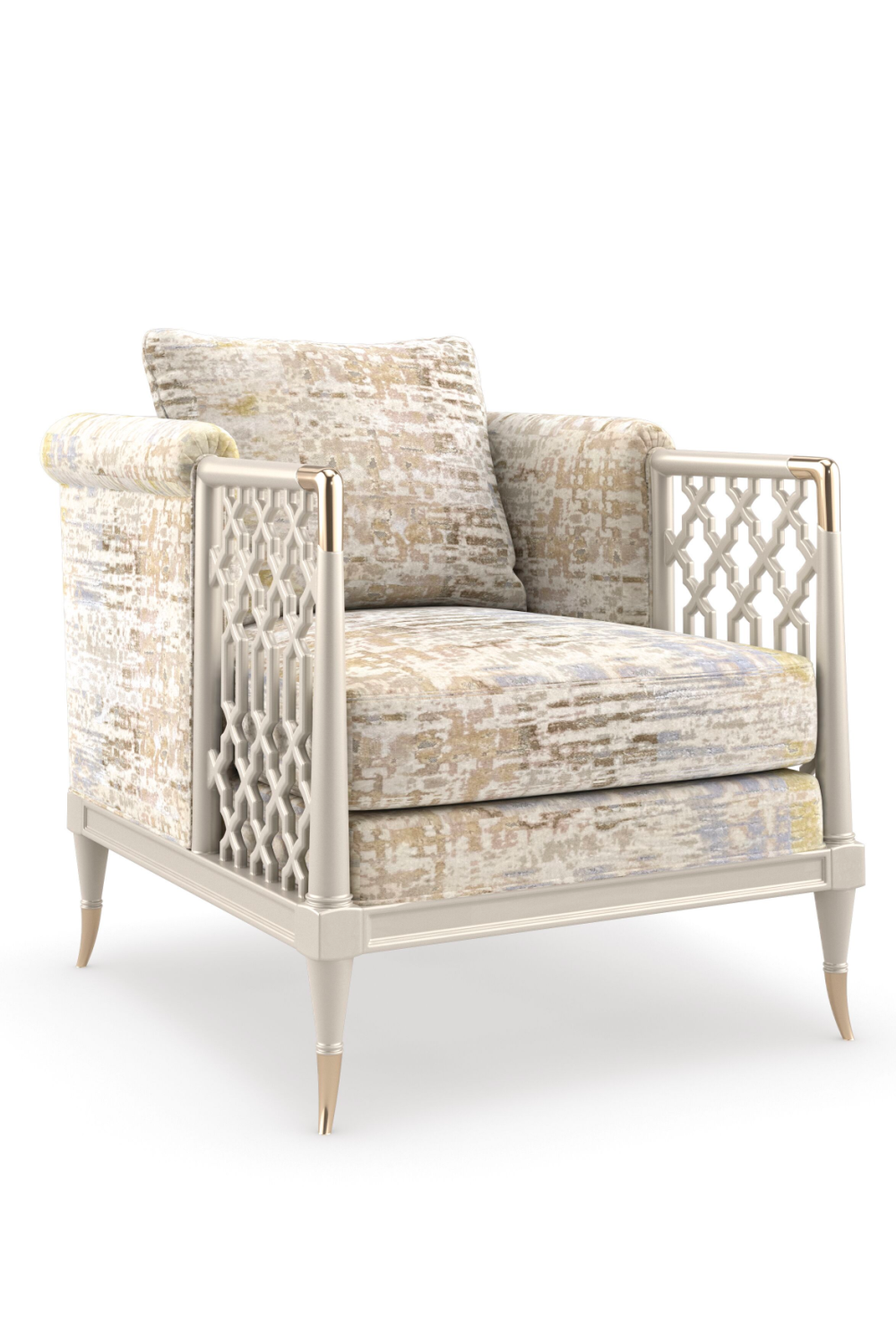 Fretwork Velvet Lounge Chair | Caracole Lattice Entertain You | Oroa.com