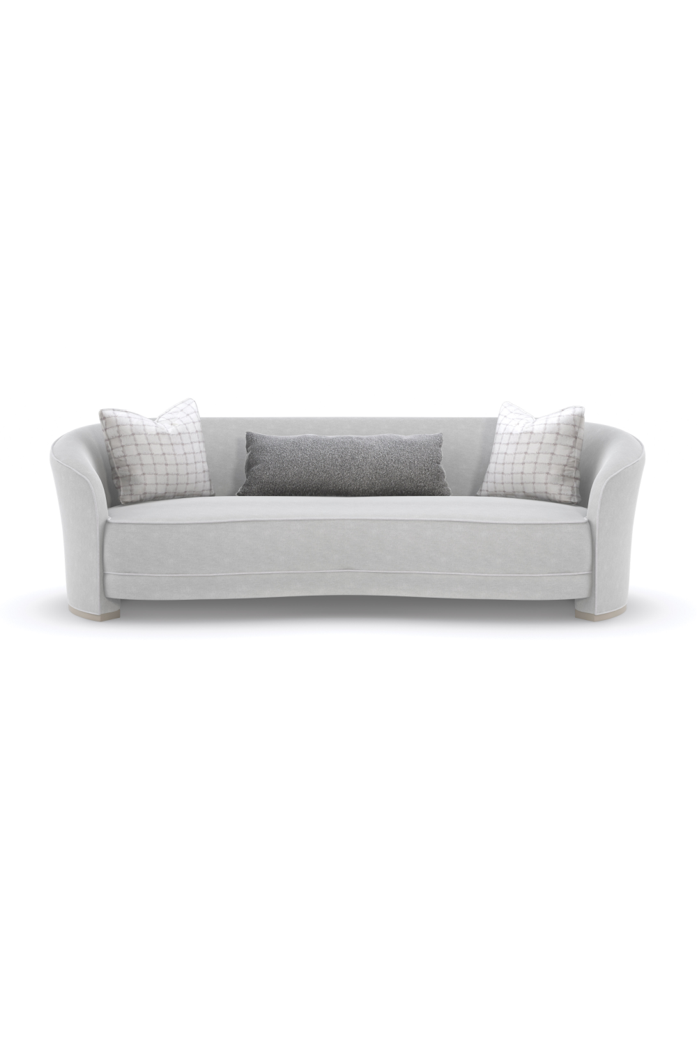 Light Gray Curved Sofa | Caracole Ahead Of The Curve | Oroa.com
