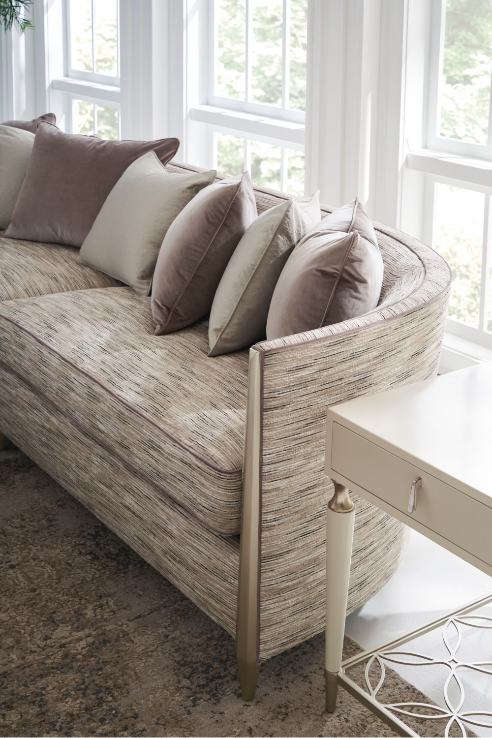 Cream Chenille Sofa | Caracole Limitless | Oroatrade.com