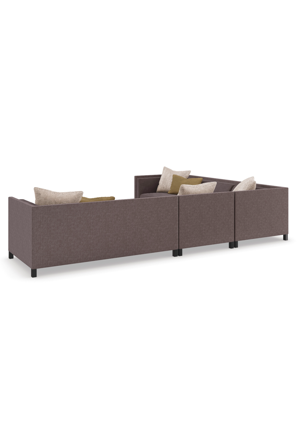 Brown Upholstered Sectional Chair | Caracole Tuxedo | Oroa.com