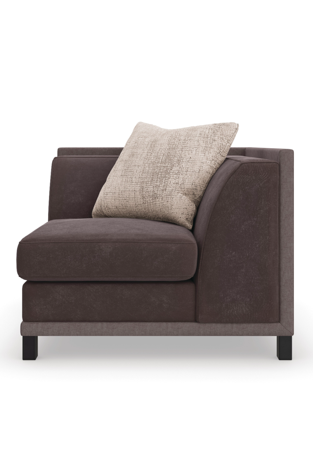 Brown Upholstered Sectional Chair | Caracole Tuxedo | Oroa.com