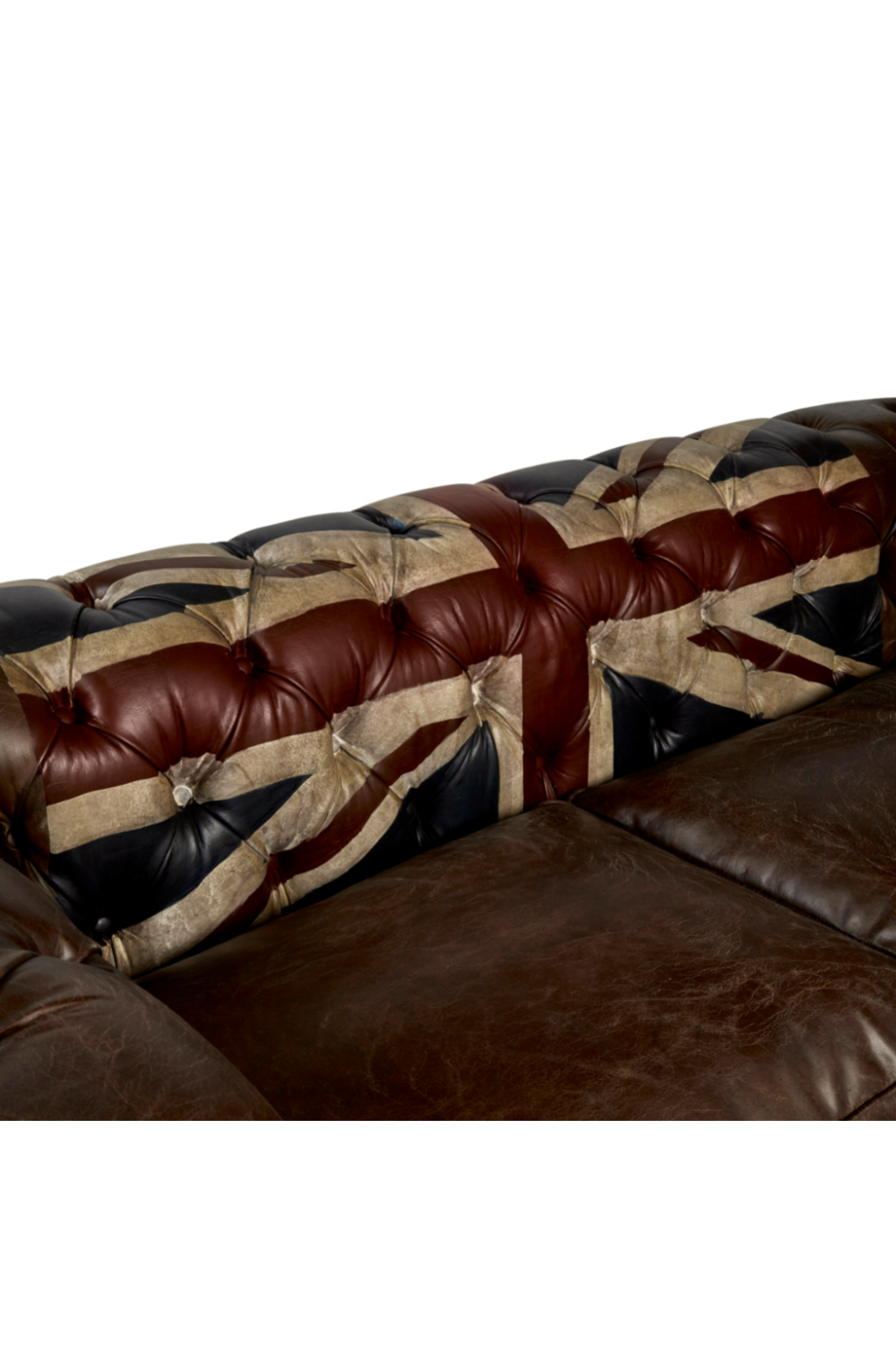 Dark Brown Leather Union Jack Sofa | Andrew Martin Rebel | OROA