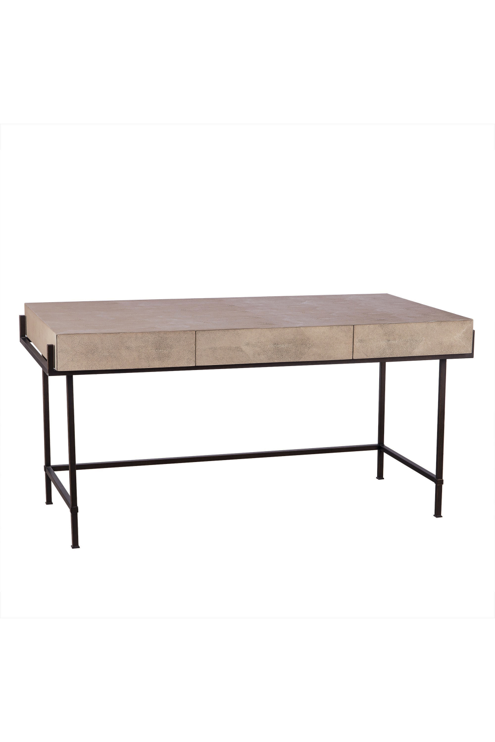 Cream Shagreen Desk with Wooden Drawers | Andrew Martin Mabel