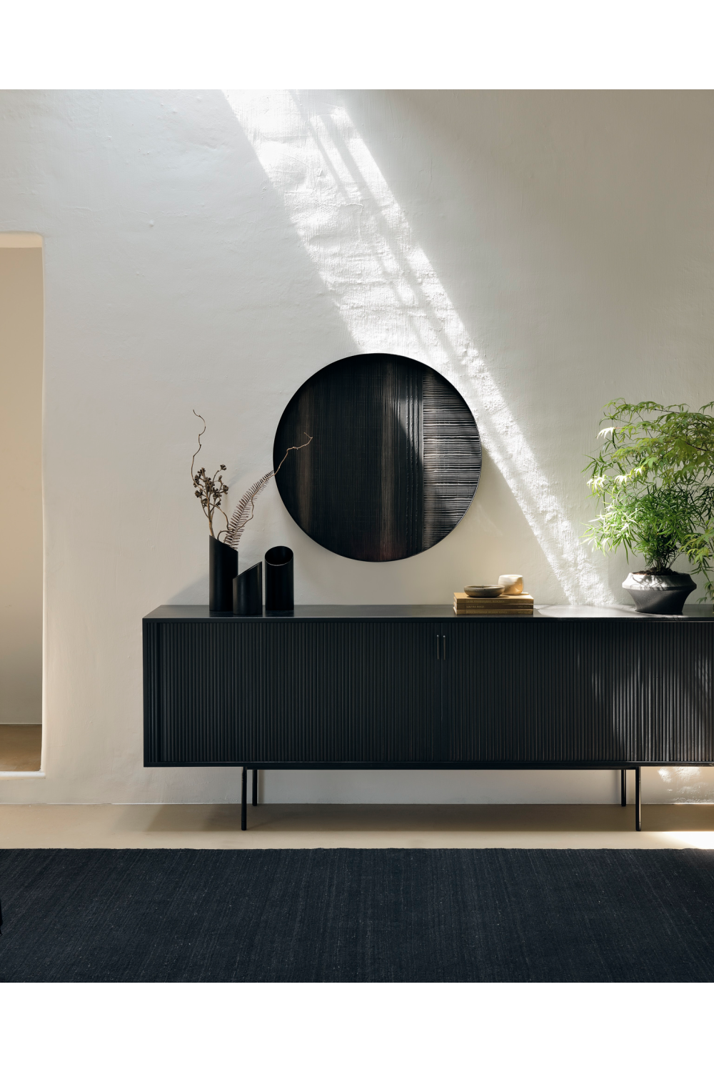 Varnished Teak Industrial Sideboard | Ethnicraft Roller Max | Oroa.com